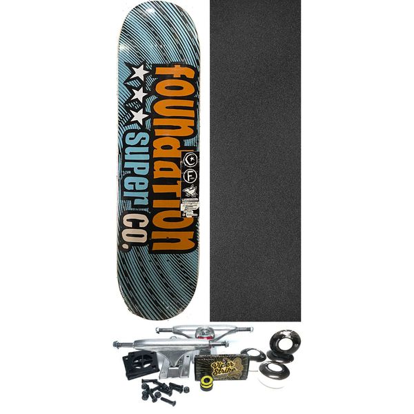 Foundation Skateboards 3 Star Orange Skateboard Deck - 7.88" x 32" - Complete Skateboard Bundle